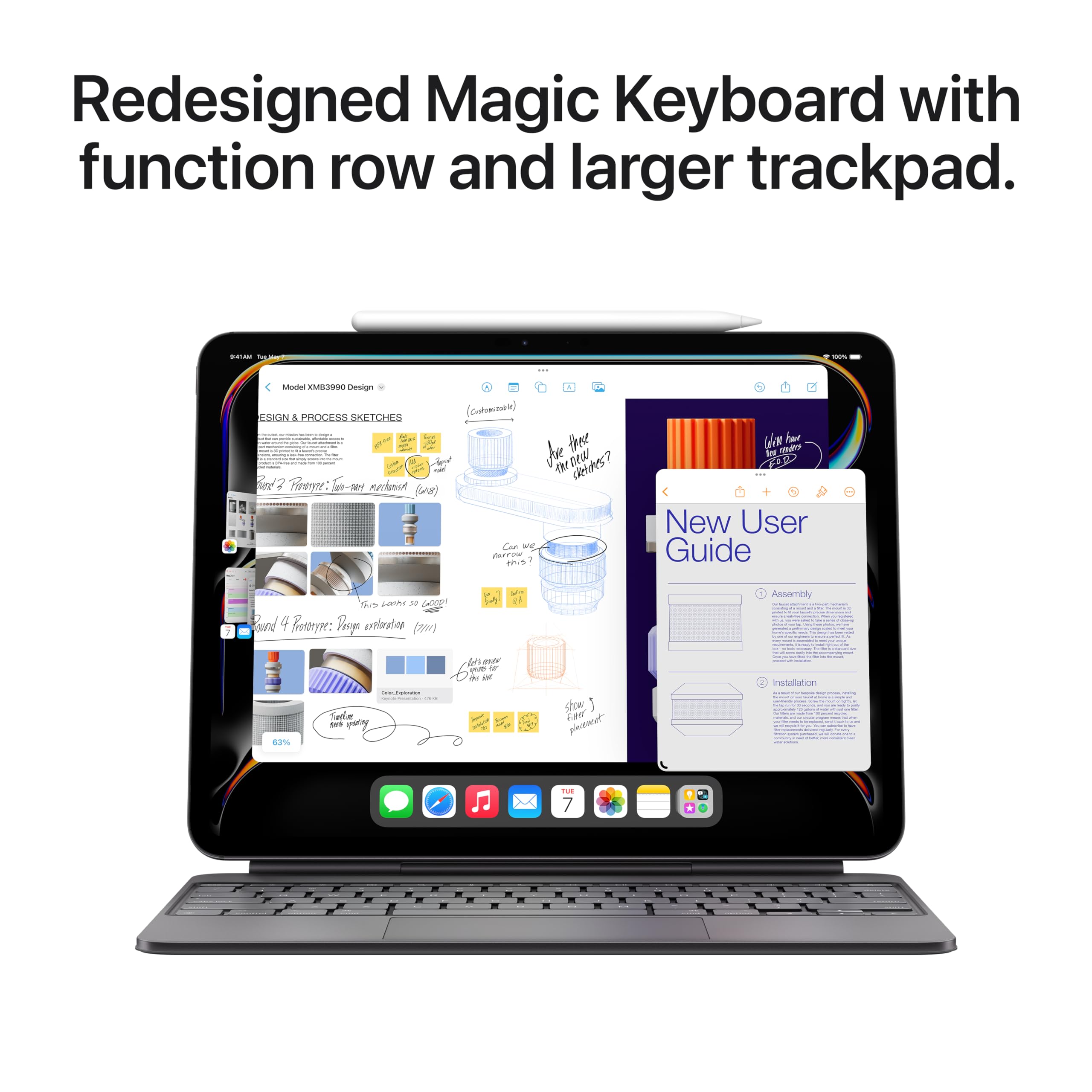 Apple iPad Magic Keyboard Case for iPad Pro 11-inch (M4 and M5), Great Typing Experience, Built-in Trackpad, Function Row, US English - Black - Image 6